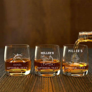 Personalized Whiskey Glass Fisherman Gift